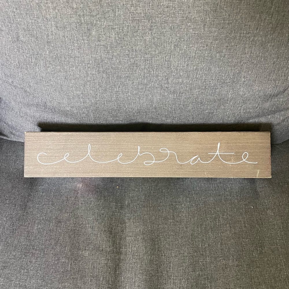 “Celebrate” Wooden Candle holder